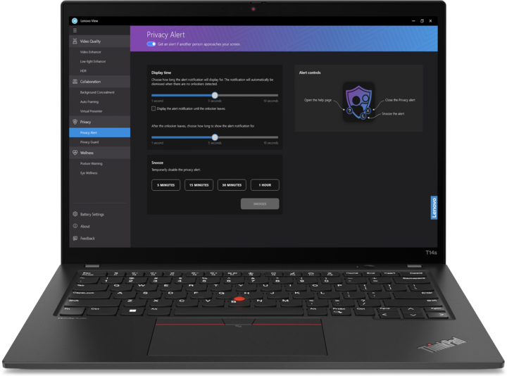 Actual product image Lenovo ThinkPad T14s Gen 4 (14", Intel Core i7-1355U, 16 GB, 512 GB, DE)