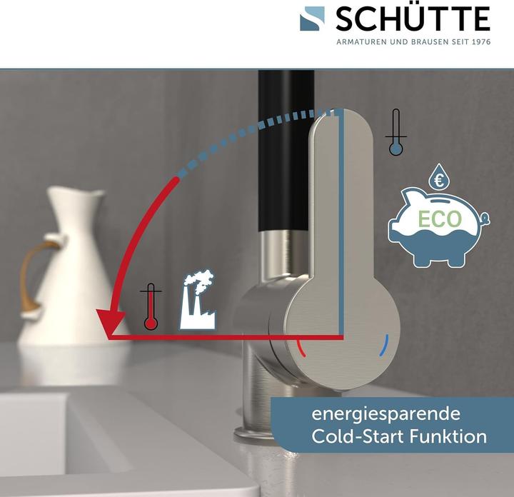 Productafbeelding Schütte Keukenkraan RIO spoelbakmengkraan RVS look zwart mat draaibaar 79866