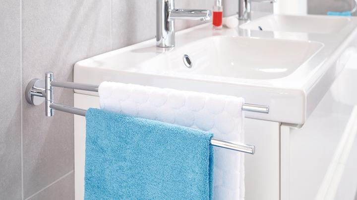 Immagine prodotto tesa EXXCELLENT portasalviette a due bracci con soluzione adesiva senza trapano