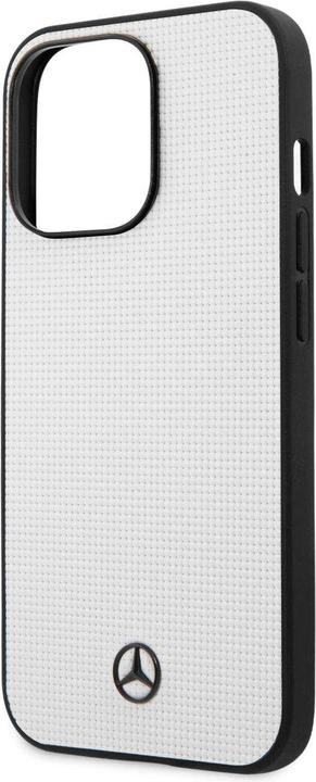 Immagine prodotto Mercedes-Benz Custodia rigida in vera pelle Effetto Maglia in metallo Logo Stella Nero (Apple iPhone 13 Pro)