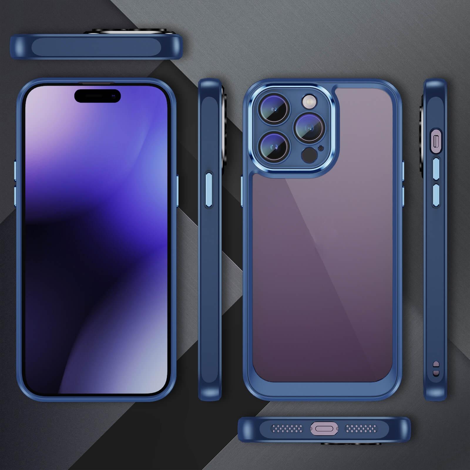 Thumbnail - Cover-Discount iPhone 15 Pro Max - Hülle mit Kameraschutz blau (Apple iPhone 15 Pro Max), Smartphone Hülle, Blau