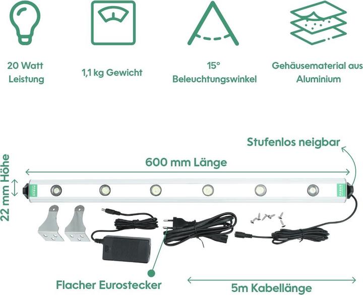 Produktbild Parus by Venso Wall Spot 60cm, Abstrahlwinkel 15° (LED, 245 V)