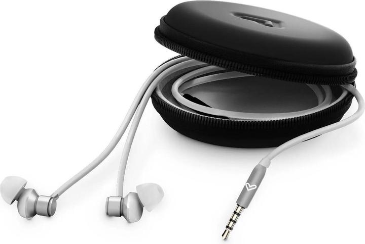 Actual product image Energy Sistem Headphones With Metallised Silver Wire Microphone Jack3 5mm Recycled Plastic Aluminum (Cable)