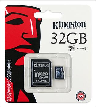 Image du produit Kingston microSDHC 32 Go classe 4 (32 Go, microSDHC)