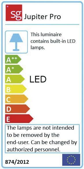 Energy Label Sg Luminaires LED recessed spotlight 15W 3000K A 750lm ws mt (750 lm)