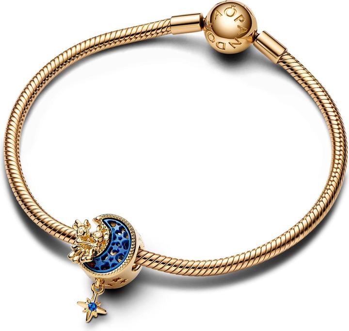 Immagine prodotto Pandora Ciondolo a forma di mezza luna Disney Mickey Mouse e Minnie Mouse (Metallo, Dorato)