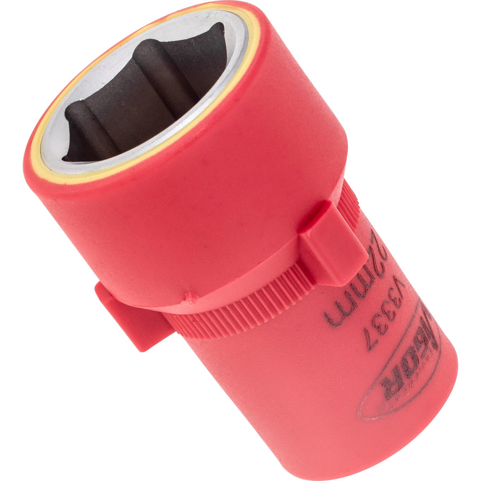 Vigor, Steckschlüssel + Stecknuss, VDE Steckschlüsseleinsatz ∙ V3337 ∙ Vierkant12,5 mm (1/2 Zoll) ∙ Aussen Sechskant Pro...