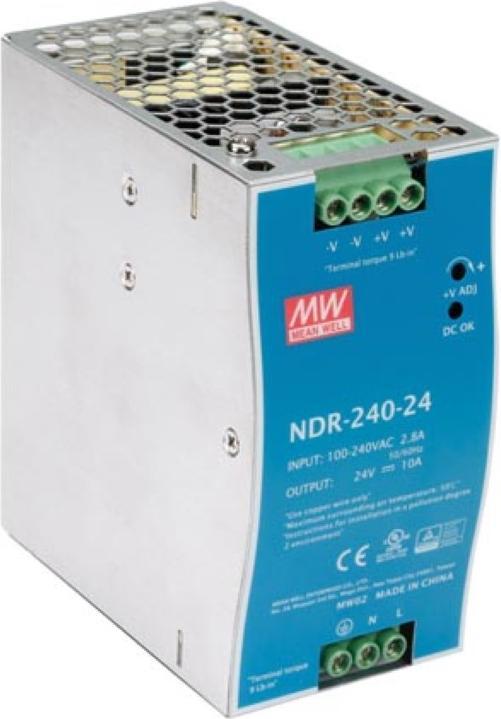 MeanWell NETZTEIL - 1 AUSGANG - 240 W - HUTSCHIENENMONTAGE - 24 V 10 A - FÜR INDUSTRIELLE ANWENDUNG (240 W)