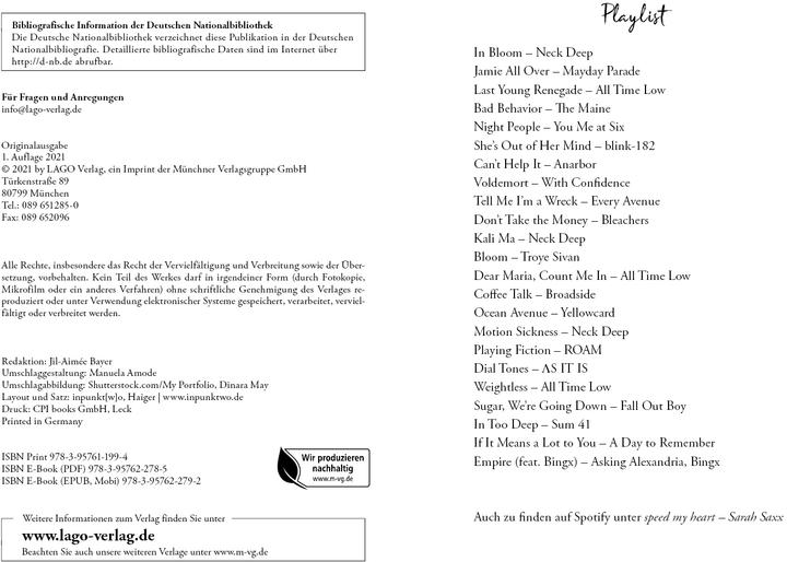 Produktbild Speed My Heart (Deutsch, Sarah Saxx, 2021)