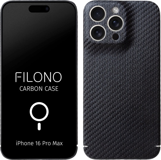 Produktbild Filono MagSafe Backcover aus echtem Carbon Carbon Black (Apple iPhone 16 Pro Max)