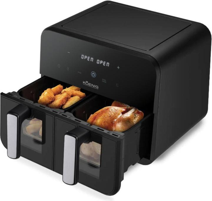 Actual product image Koenig Dual Pot Air Fryer (glass model) Quick & Pure 5