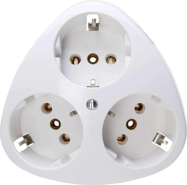 Actual product image Kopp 3gang protective contact socket surface-mounted standard Arctic white 100502000