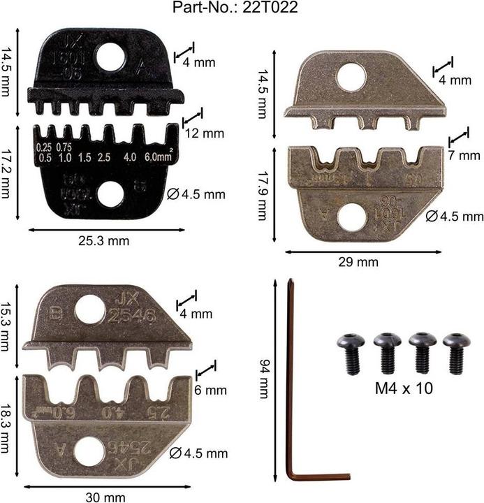 Produktbild Quadrios 22T022 22T022 Ersatz-Bearbeitungseinsatz Aderendhülsen 0.25 bis 6 mm²