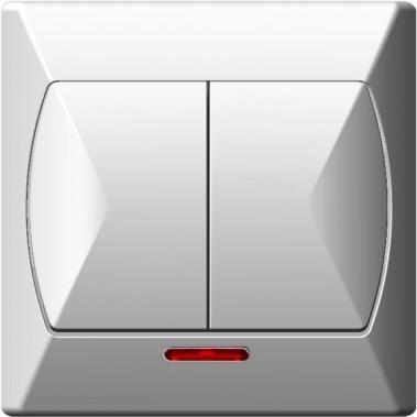 Ospel ŁP-2AS/00, Taster + Schalter, Weiss