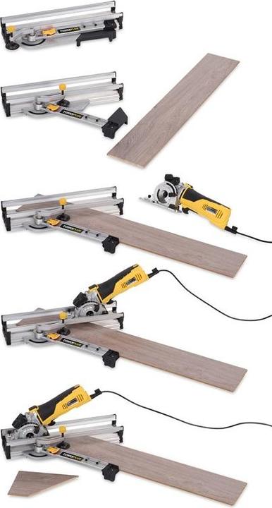Actual product image Powerplus POWX1365MB Circular saw - 600W - 89mm - Incl. laser, dust extraction, 3 circular saw blades and