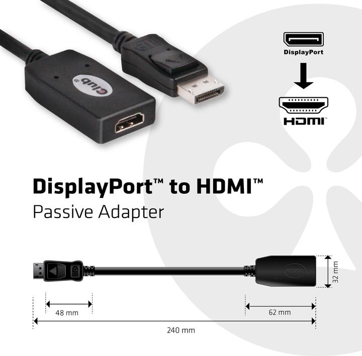 Produktbild Club 3D DP zu (HDMI, 15 cm)