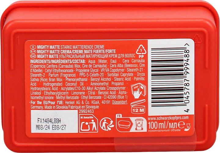 Actual product image Schwarzkopf Professional OSIS+ Texture Mighty Matte Strong Matte Cream (Hair wax, 100 ml)