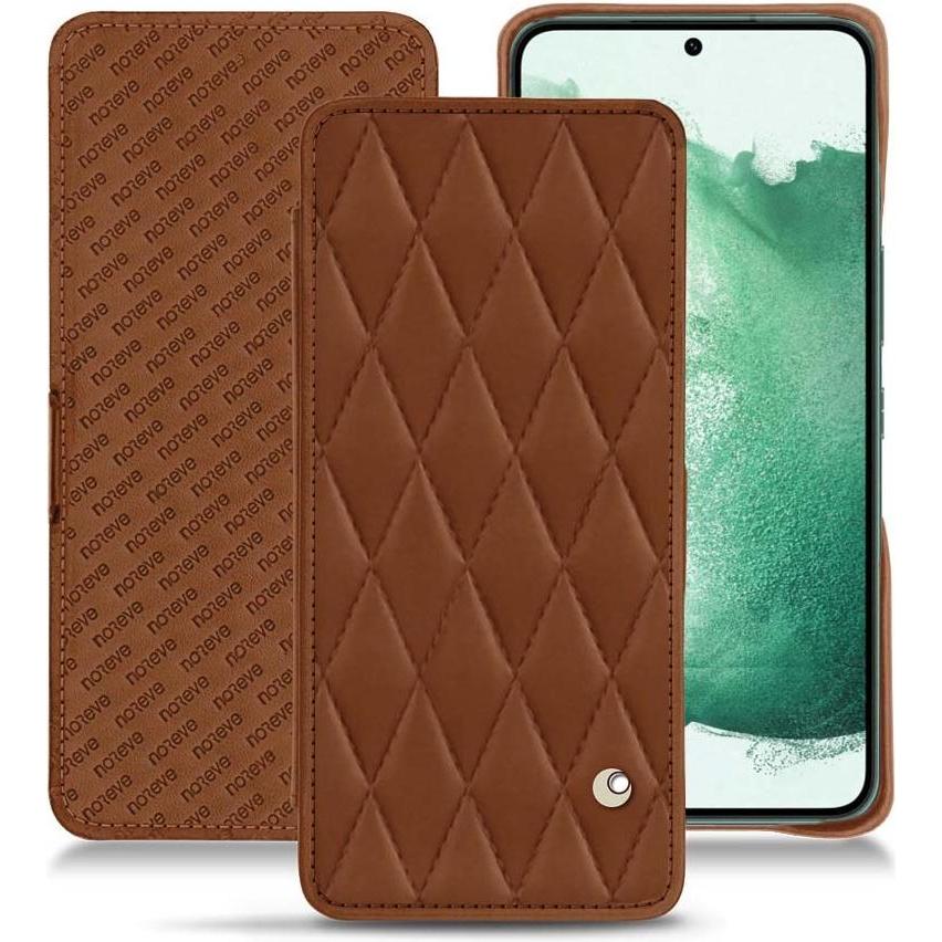Noreve Lederschutzhülle horizontal (Samsung Galaxy S22+ 5G), Smartphone Hülle, Braun