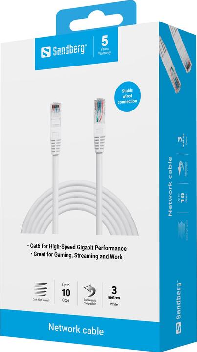 Actual product image Sandberg Network cable (UTP, CAT6, 3 m)
