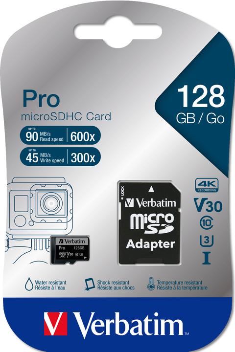 Immagine prodotto Verbatim Pro U3 (128 GB, microSDXC, U3, UHS-I)