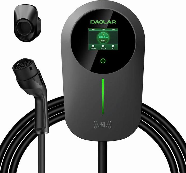 Actual product image Daolar 11 KW - 16A - Type 2 - 3 phase - Wallbox - With fixed cable and RFID (Type 2, 11 kW, 16 A)