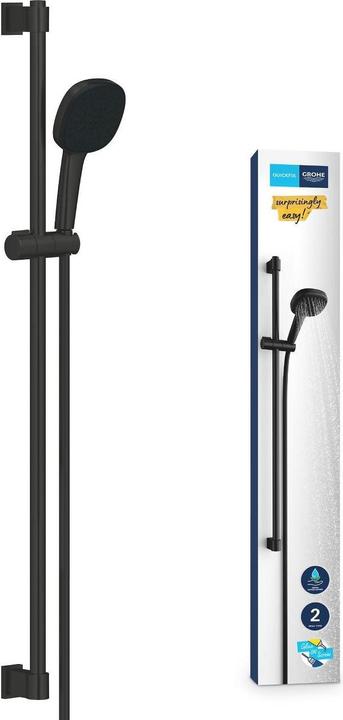 Produktbild Grohe Vitalio Comfort 110 QuickFix Brausestangenset, kleben oder bohren, wassersparend, 2 Strahlarten, mat