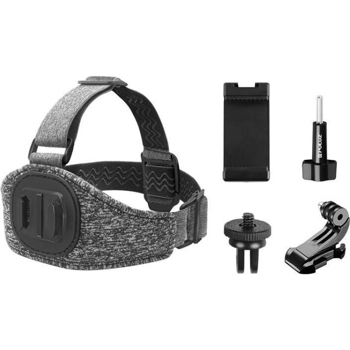 Puluz Adjustable Head Strap Belt Mount, Selfie Stick, Grau