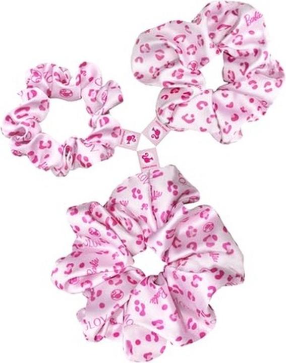 Image du produit Glov Barbie Hair Scrunchies for Girls Satin Hair Bands Set of 3 Pink Panther (Élastiques à cheveux)