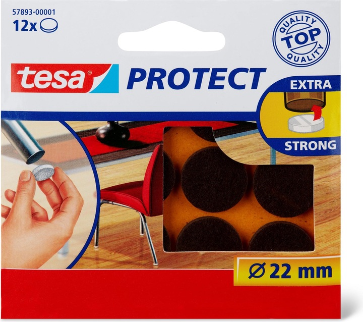 Produktbild tesa PROTECT Filzgleiter rund (Filzgleiter, 12 Stück)