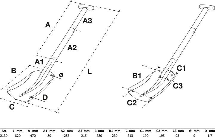 Immagine prodotto BGS Aluminium-Schneeschaufel | mit steckbarem Schnellverschluss-Stiel