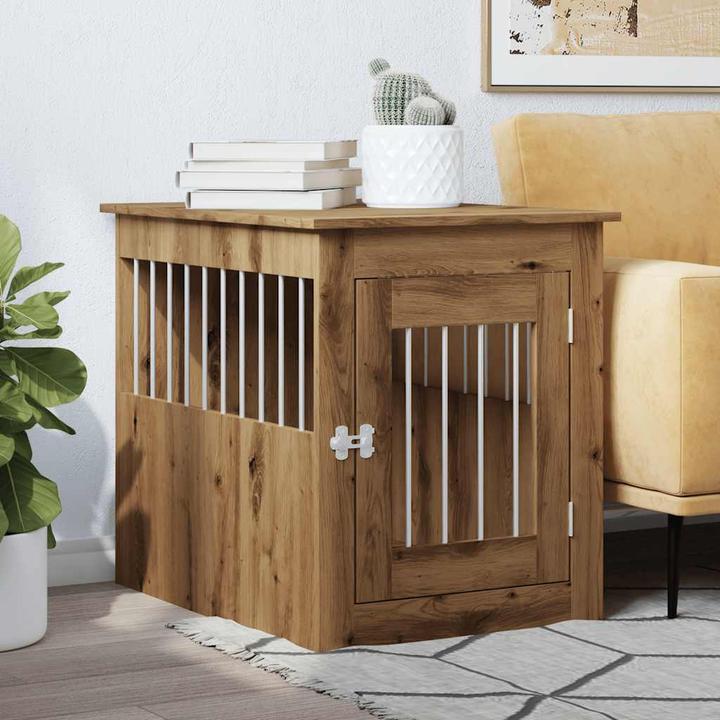 Actual product image vidaXL Dog cage in furniture style Artisan oak 55x75x65 cm wood-based material