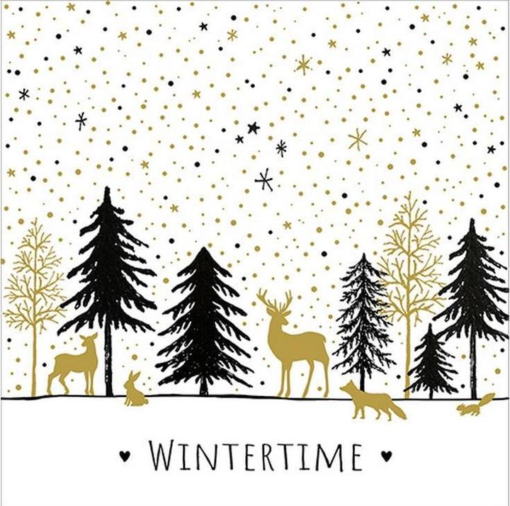 Braun + Company Weihnachtsservietten Modern Wintertime Mehrfarbig, 20 (20 x, 33 x 33 cm)