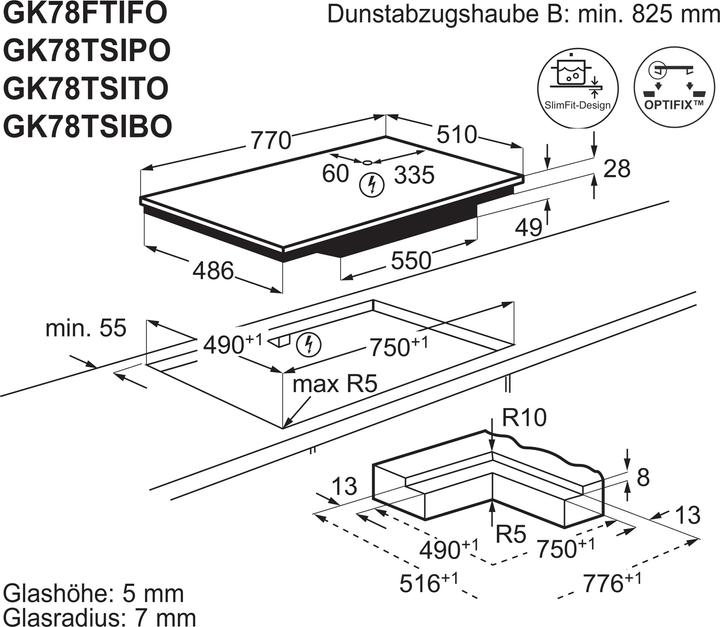 Image du produit Electrolux GK78TSIBO (77 cm, Table de cuisson à induction)