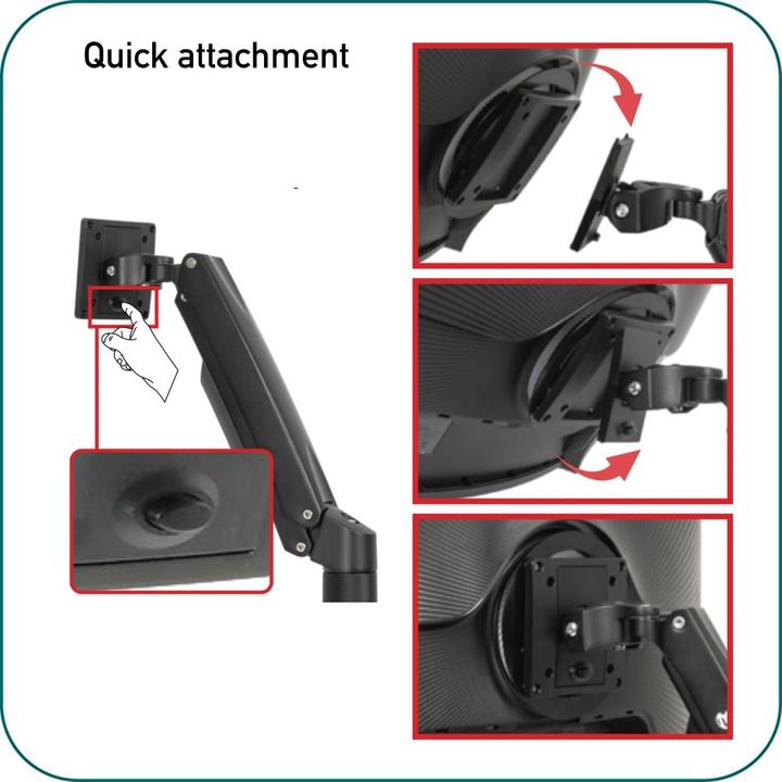 Actual product image Aavara Monitor stand for ultrawide curved LED 49 inch Comb pack clamp grommet base curvature 1000R (Table, 49")