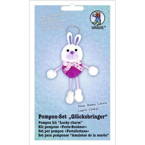 Ursus Pompon-Set Glücksbringer Hase