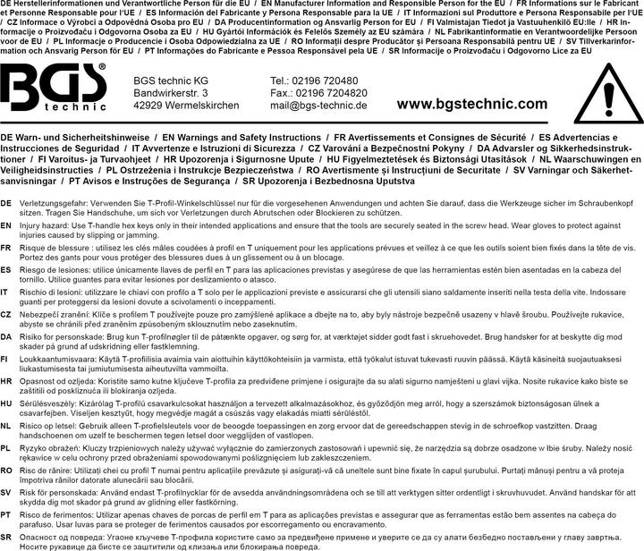 Actual product image BGS Insert 1/3: Angle spanner set, extra long T-profile (for Torx) with hole, hexagon socket