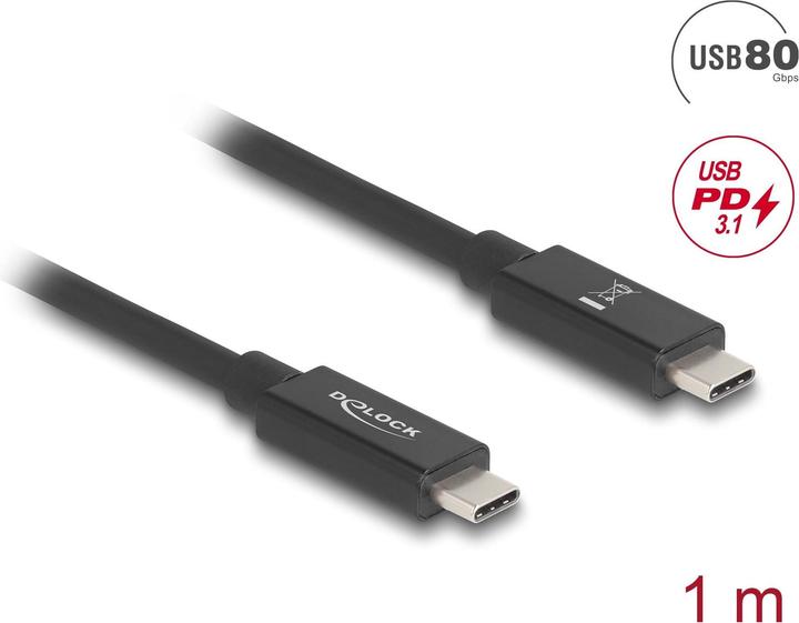 Actual product image Delock 81211 - USB 80 Gbps cable USB Type-C plug to plug 16K 60 Hz PD 3.1 240 (1 m, 240 W)