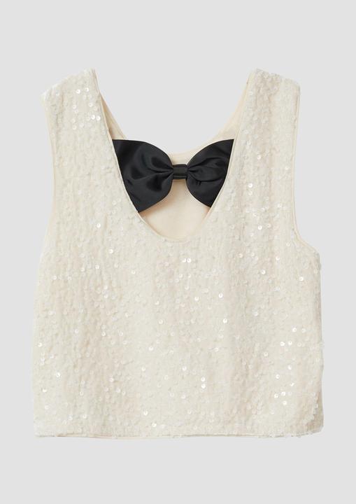 Immagine prodotto s.Oliver Bluse Samttop mit Pailletten, Cut-Out und Schleife (146, 152)