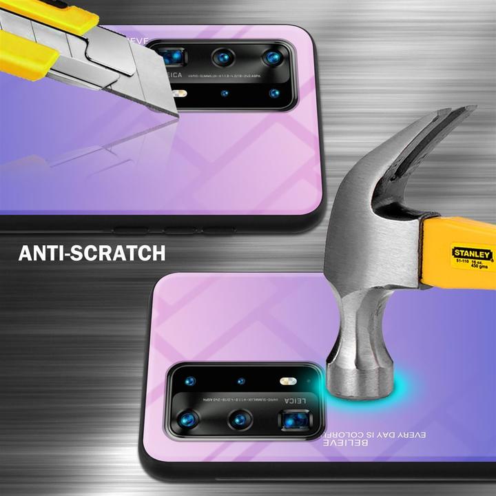 Image du produit Cadorabo Couverture en verre TPU 2 couleurs (Huawei P40 Pro+)