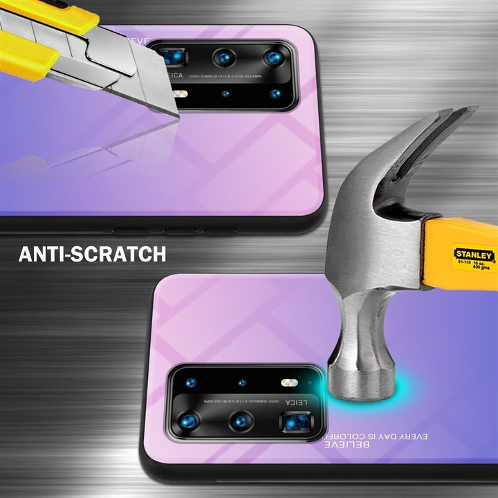 Produktbild Cadorabo TPU 2 Farben Glas Cover (Huawei P40 Pro+)