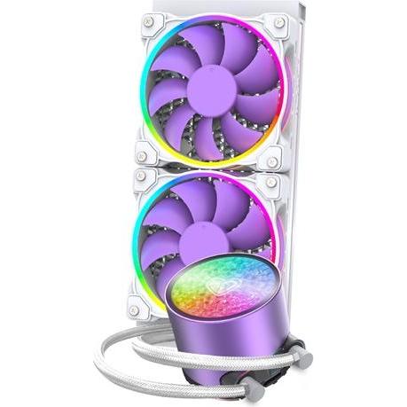 ID-Cooling CPU Water Cooler - PINKFLOW 240 DIAMOND PURPLE (16,3-33,5dB max. 93,78 m3/h 2x12cm), Raffreddamento ad acqua CPU, Viola, Pink