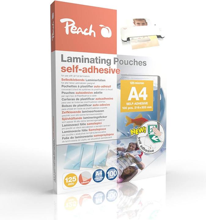 Actual product image Peach Laminating films A4 (303x216mm), 125mic self-adhesive (A4, 100 pcs., 125 µm)