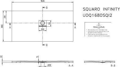 Produktbild Villeroy & Boch V&B Duschwanne SQUARO INFINITY R-eck1600x800x40mm anthrazit