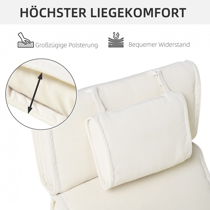 Produktbild Outsunny Liegenauflage mit Kopfkissen (198 x 53 x 5 cm)