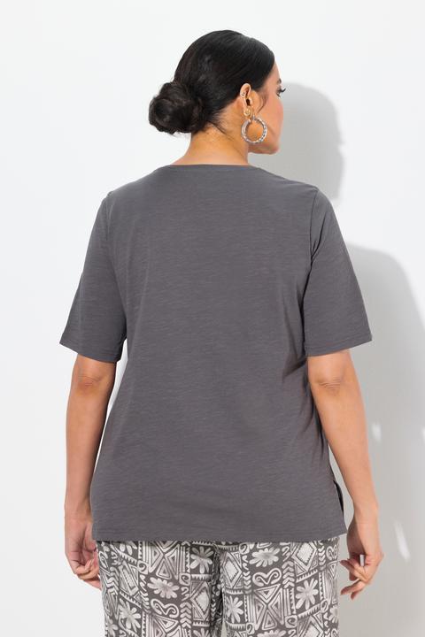 Immagine prodotto Ulla Popken T-shirt classica con cactus, scollo a girocollo e mezze maniche (54)