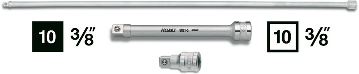 Produktbild HAZET Verlängerung 8821-3 ∙ Vierkant10 mm (3/8 Zoll) ∙ Vierkant 10 mm (3/8 Zoll)