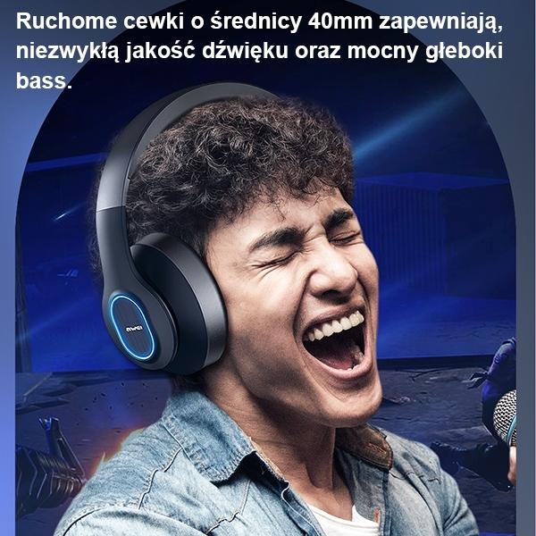 Thumbnail - Awei A100BL am Ohr wird in Bluetooth -Kopfhörern schwarz platziert (12 h, Kabellos), Kopfhörer, Schwarz