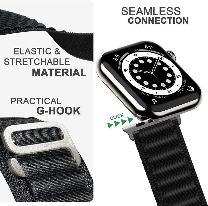 Produktbild Nalia Alpine Nylon Smart-Watch Armband (Nylon, Silikon)