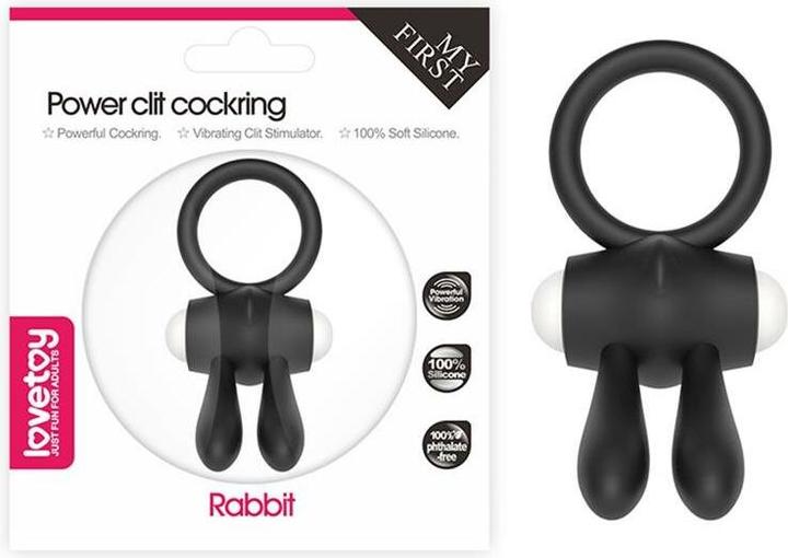 Produktbild Lovetoy Power Clit Silicone Cockring Black