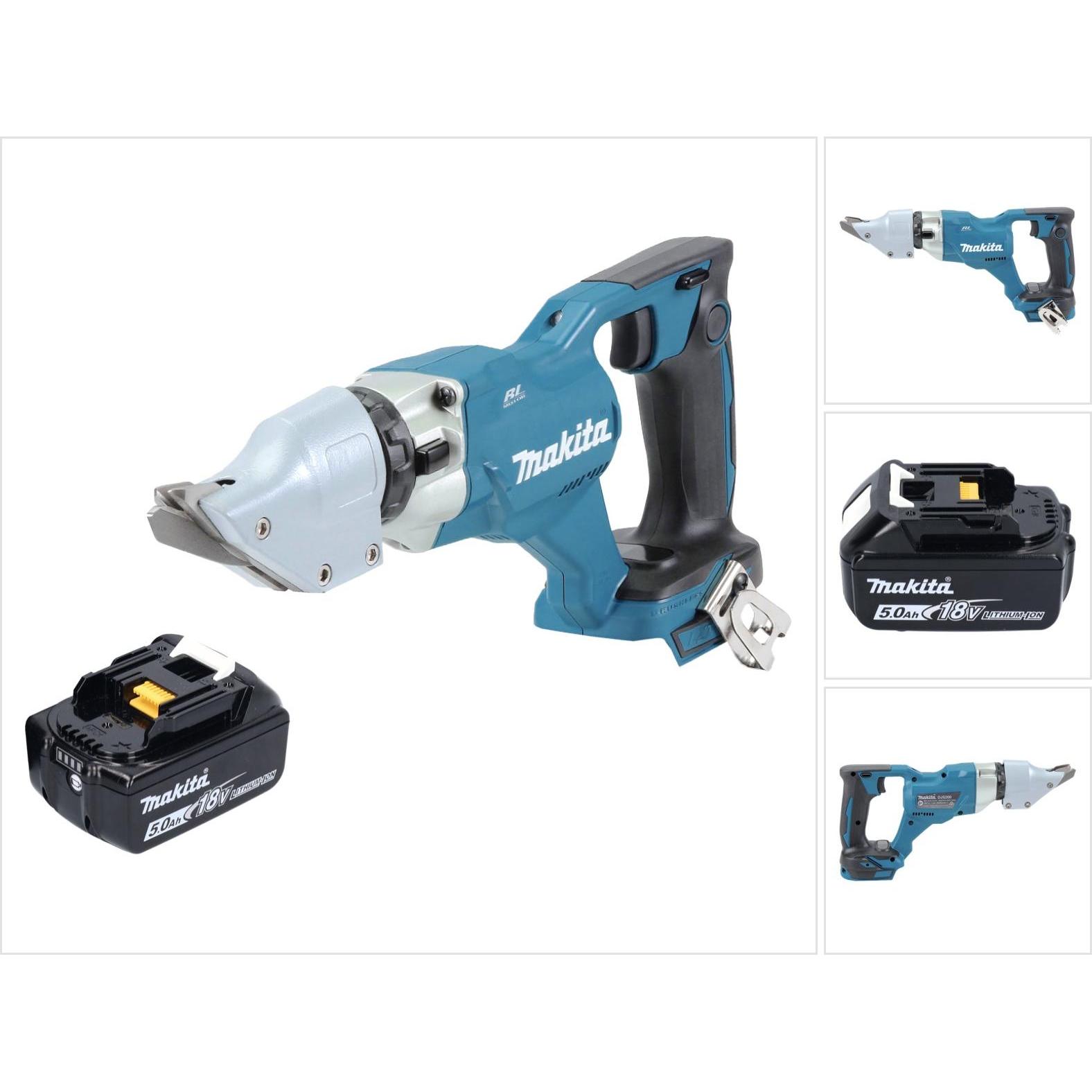 Makita, Elektroblechschere, DJS 200 T1 Akku Blechschere 18 V 2,0 mm Brushless + 1x Akku 5,0 Ah - ohne Ladegerät